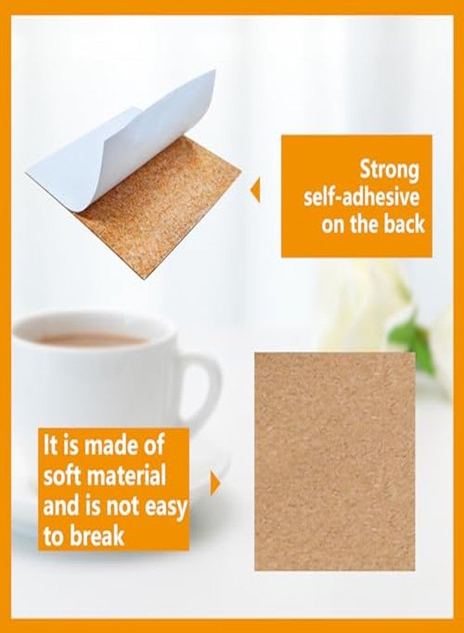 Anpuimult 150 Pcs self Adhesive Cork Coasters Bulk,4"x 4" Coaster Bottoms self Adhesive, Square Cork Mats Backing Sheets for DIY Coasters Crafts Backing Tiles Supplies - Image 3